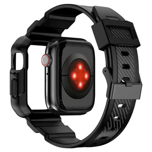 Kingxbar CYF537 2w1 pancerne etui Apple Watch SE, 8, 7, 6, 5, 4, 3, 2, 1 (45, 44, 42 mm) z paskiem czarne - Akcesoria do smartwatchy - miniaturka - grafika 6