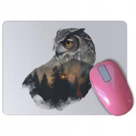 Podkładki pod mysz - PODKŁADKA POD MYSZ myszkę SOWA z sową las drzewa dzika przyroda - miniaturka - grafika 1