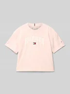 Sukienki - T-shirt z okrągłym dekoltem i wyhaftowanym logo - miniaturka - grafika 1