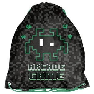 PASO Worek Na Buty Sportowy Gimnastyczny Arcade Game Czarno-Zielony - Worki na buty - miniaturka - grafika 1