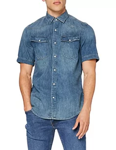 G-STAR RAW Koszula męska 3301 slim, Antic Faded River Blue Painted C653-c472, XS - Koszule męskie - miniaturka - grafika 1