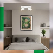 Lampy sufitowe - Briloner Lampa sufitowa Isil A, biała, 2-punktowa, metalowa, obrotowa - miniaturka - grafika 1