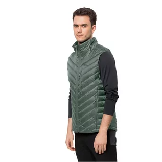 Kamizelki męskie - Męska kamizelka puchowa Jack Wolfskin PASSAMANI DOWN VEST M hedge green - S - grafika 1