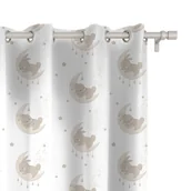 Firany i zasłony dla dzieci - Zasłona dla dzieci BUNNY BLISS wzór D247 | księżycowe zajączki 150 x 280 cm tkanina zaciemniająca - miniaturka - grafika 1