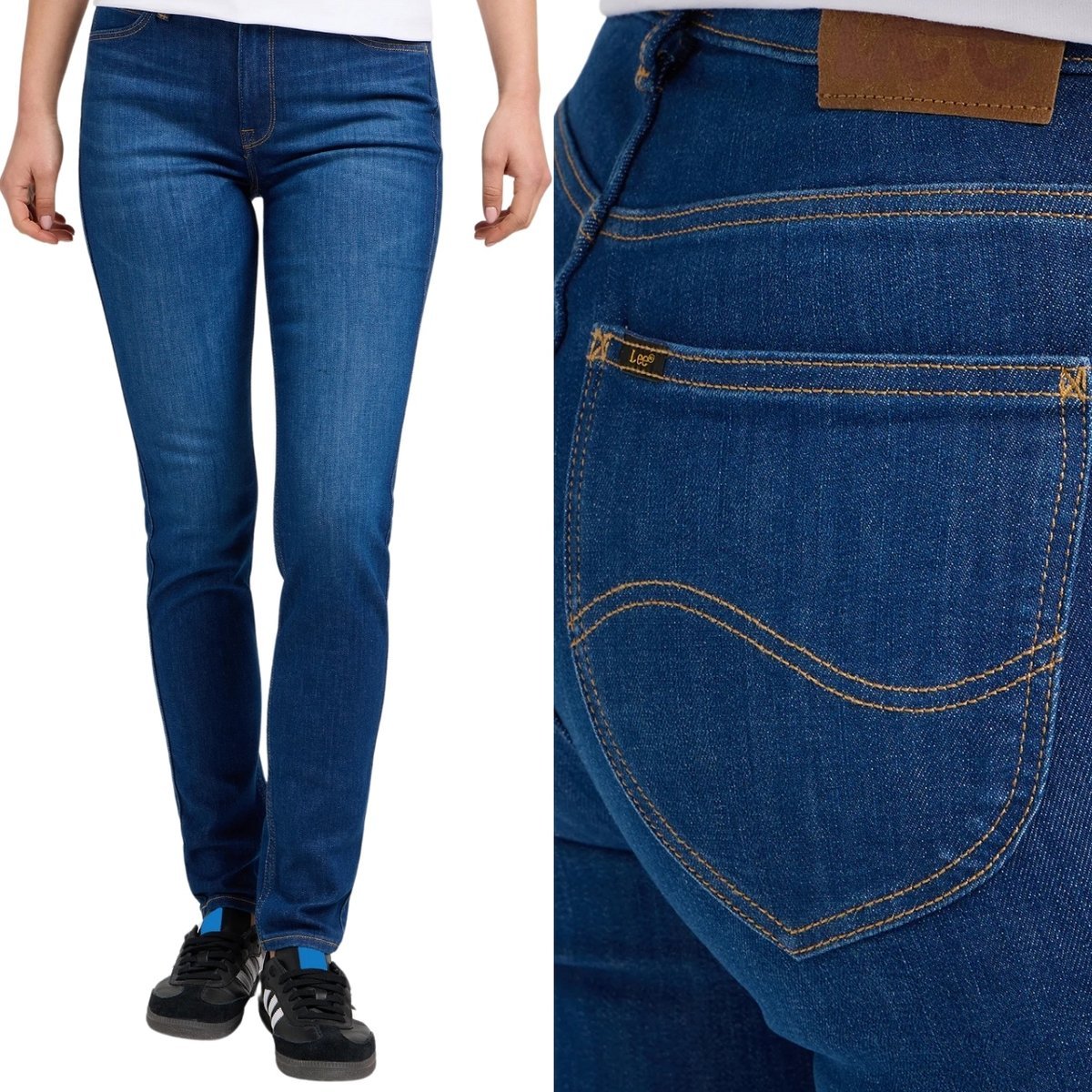 Lee SCARLETT HIGH Night Sky WYSOKIE DAMSKIE SPODNIE JEANSOWE RURKI W28 L33