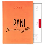 Kalendarze - KALENDARZ POMARAŃCZOWY TERMINARZ A5 2025 PREZENT DLA MANIKIURZYSTKA WZORY - miniaturka - grafika 1