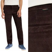 Spodnie męskie - Lee REGULAR CHINO Espresso Chetopa Twill BRĄZOWE SZTRUKSOWE CHINOSY W32 L32 - miniaturka - grafika 1
