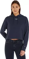 Bluzy damskie - Tommy Jeans Damska bluza z kapturem Tjw RLX CRP Ess Logo, Ciemna granatowa, XL - miniaturka - grafika 1