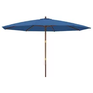 Parasole ogrodowe - Parasol ogrodowy na drewnianym słupku, lazurowy, 400x273 cm Lumarko - miniaturka - grafika 1