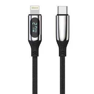 Kabel USB Typ-C - Lightning FOREVER LCD 1 m Czarny - Kable USB - miniaturka - grafika 1