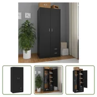 Szafy - The Living Store Szafa czarna 80x52x180 cm Materiał drewnopochodny - miniaturka - grafika 1