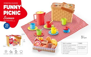 KOLOROWY ZESTAW PIKNIKOWY 35EL. - Zabawki interaktywne dla dzieci - miniaturka - grafika 1