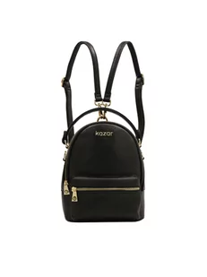 Skórzany czarny plecak 2w1 - Torebki damskie - miniaturka - grafika 1