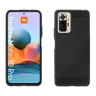 Etui i futerały do telefonów - cofi1453® Silicone Case Carbon kompatybilny z XIAOMI REDMI NOTE 10 PRO MAX Etui TPU Miękkie etui na telefon komórkowy Pokrowiec ochronny Czarny - miniaturka - grafika 1