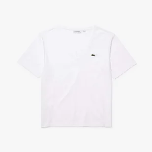 Damska Koszulka z krótkim rękawem LACOSTE TEE-SHIRT & TURTLE NECK SHIRT TF8392.001 – Biały - Koszulki i topy damskie - miniaturka - grafika 1