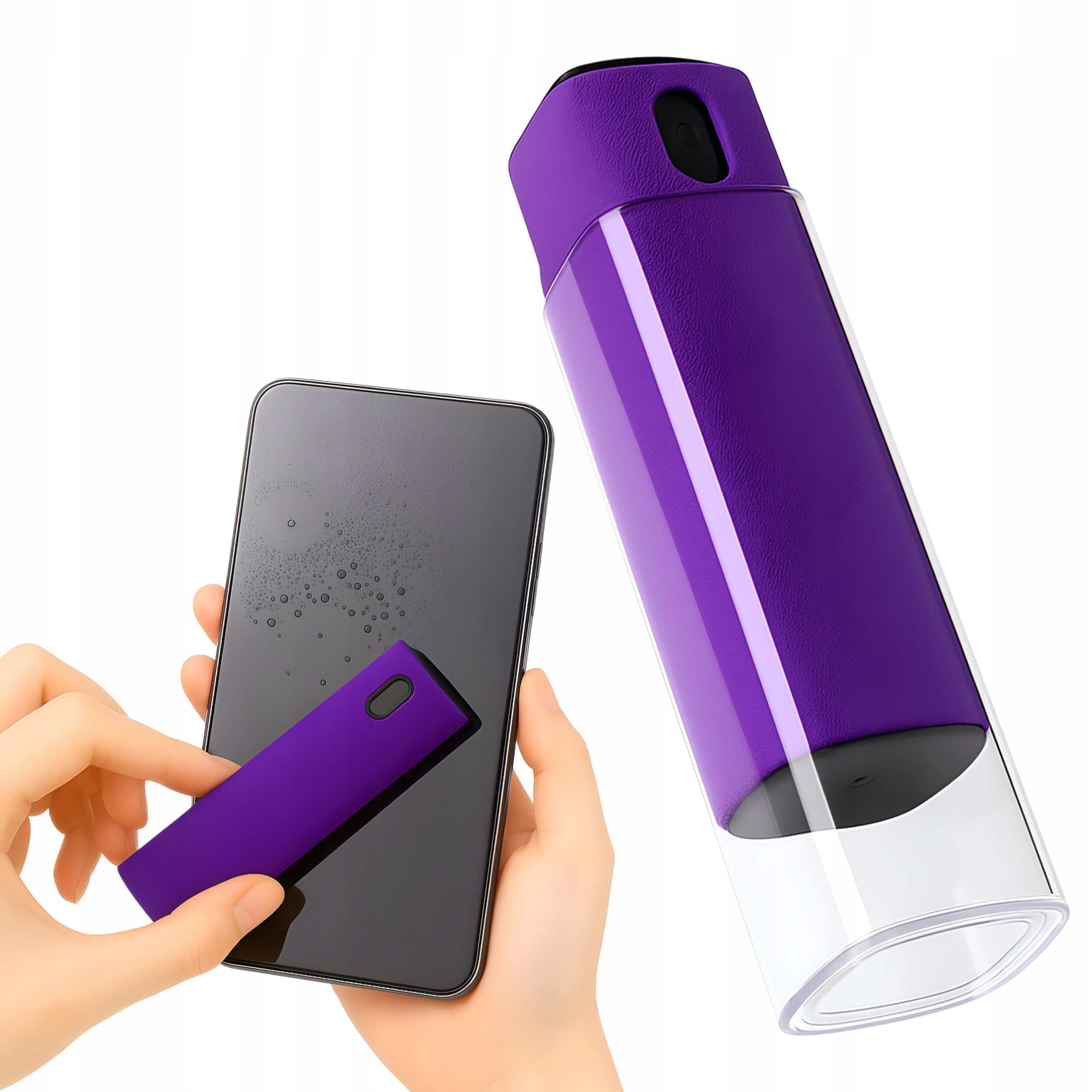 Czyścik Spray Do Czyszczenia Ekranu Telefonu Tabletu Laptopa 2w1 Fioletowy GSMA0396
