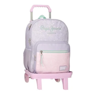 Pepe Jeans Renata Plecak szkolny z wózkiem fioletowy 30x40x12 cm Poliester 14,4L by Joumma Bags, Fioletowy, Talla única, plecak szkolny na kółkach - Plecaki szkolne i tornistry - miniaturka - grafika 1