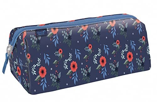 Quo Vadis - Kolekcja: DAISY - TRIANGULARIRE TROUSSE - 1 duża komora na długopisy, ołówki i markery - Format 23x8x8 cm - Visual Blue