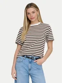 Koszulki i topy damskie - ONLY T-Shirt Livina 15272227 Brązowy Regular Fit - miniaturka - grafika 1