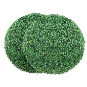 Sztuczne kwiaty - VEVOR Sztuczne topiary bukszpan, 50 cm wysokości (2 sztuki), sztuczne topiary w kształcie kuli, całoroczne zielone rośliny feaux dekoracyjne kulki na podwórko, balkon, do ogrodu, na ślub i wystrój - miniaturka - grafika 1