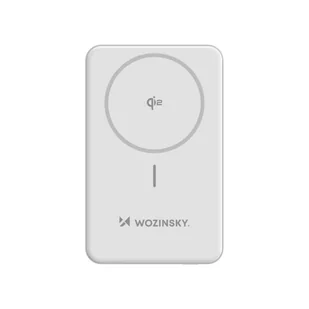 Powerbank Wozinsky WLWP-10KA0Y3WS 22,5W PD Qi2 10000 mAh, z podstawką, 1x USB-A, 1x USB-C - biały - Powerbanki - miniaturka - grafika 1