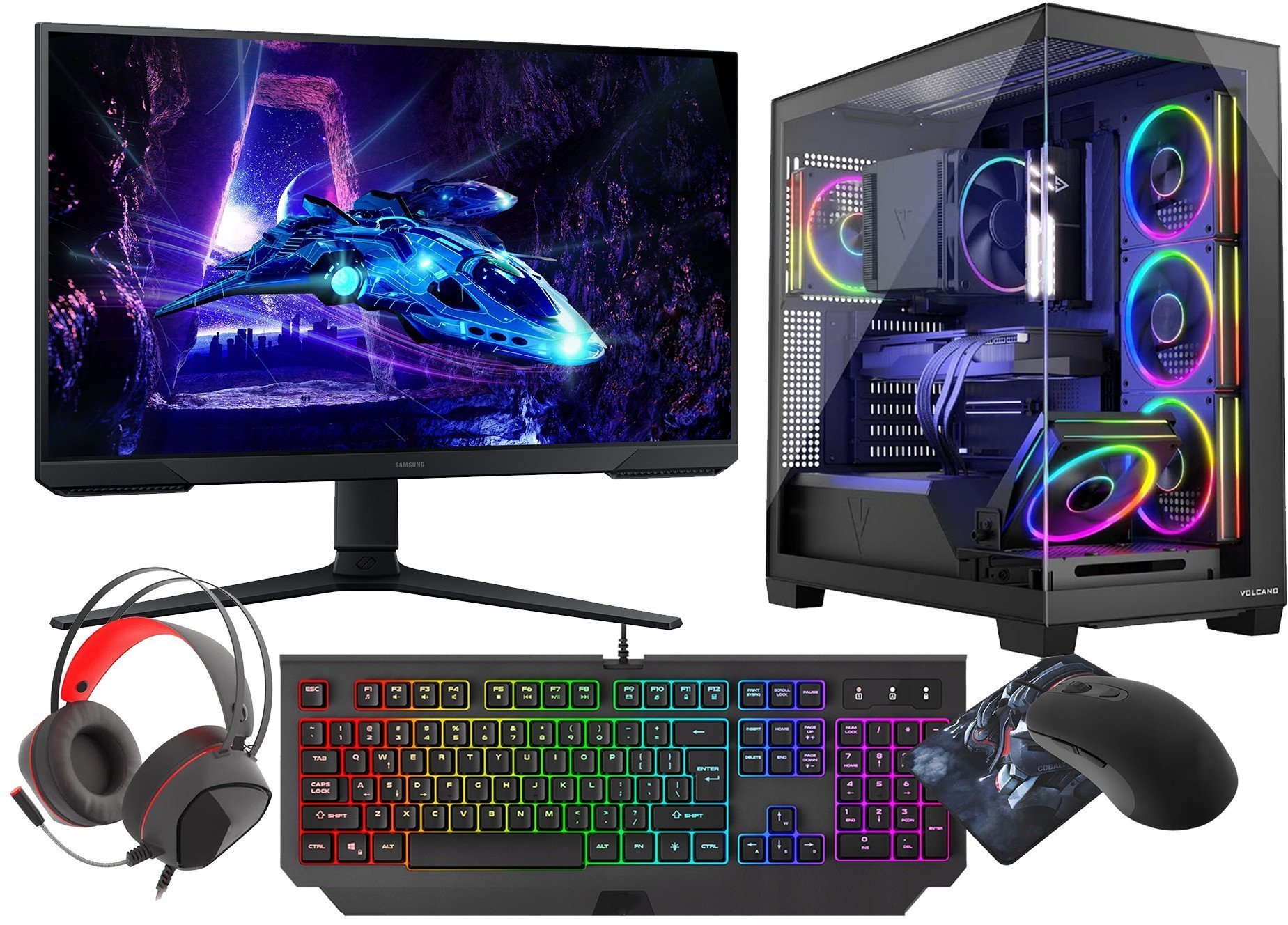 Zestaw Ryzen 7 5700X RTX 5060 32GB SSD 1TB WiFi 6 W11 + LCD 24 180Hz 1ms VI2631