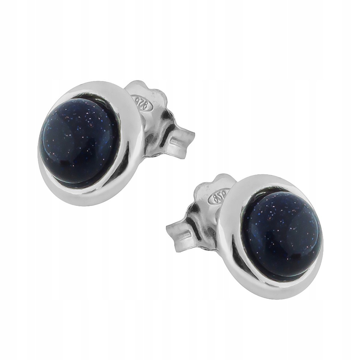 Kolczyki Srebrne pr. 925 Dziecięce Okrągłe na Sztyfcie Noc Kairu