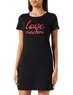 Sukienki - Love Moschino Damska sukienka z krótkim rękawem, czarna, rozmiar 38 (DE), czarny, 38 - miniaturka - grafika 1