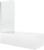 Wanny - Mexen Vega wanna prostokątna 160 x 70 cm z obudową i parawanem 1-skrzydłowym 80 cm, transparent, chrom - 550116070X9008010100 - miniaturka - grafika 1