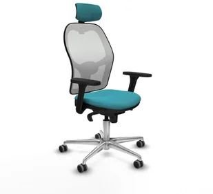 Fotel biurowy, krzesło biurowe Krzesło Biurowe z Zagłówkiem Piqueras y Crespo 3D086G2 Turkusowy - Fotele i krzesła biurowe - miniaturka - grafika 1