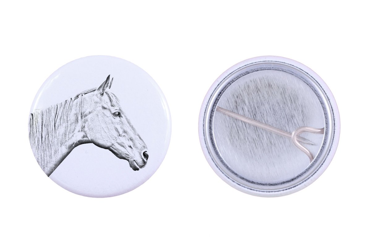 Emerytowany koń wyścigowy - ozdoba koszuli, przypinka do torby, idealny prezent z możliwościa dodanie swojej grafiki marki Art-Dog