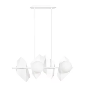 Emibig Lighting biała lampa wisząca szklane kule DRIFTON 4 WHITE 637/4 podłużny żyrandol do salonu na 4 żarówki 637/4 - Lampy sufitowe - miniaturka - grafika 1