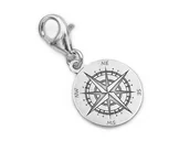 Wisiorki - Srebrny charms zawieszka kompas - miniaturka - grafika 1