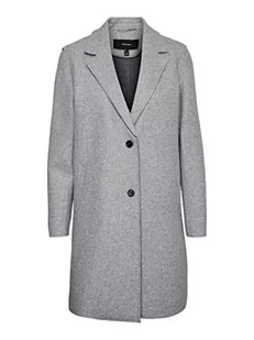 VERO MODA Płaszcz damski długi, jasnoszary melanżowy, M - Płaszcze damskie - miniaturka - grafika 1