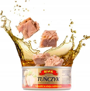 MK Konserwa Tuńczyk Kawałki 170G W OLEJU ROŚLINNYM SMACZNE TRADYCYJNE OMEGA - Konserwy i dania rybne - miniaturka - grafika 1