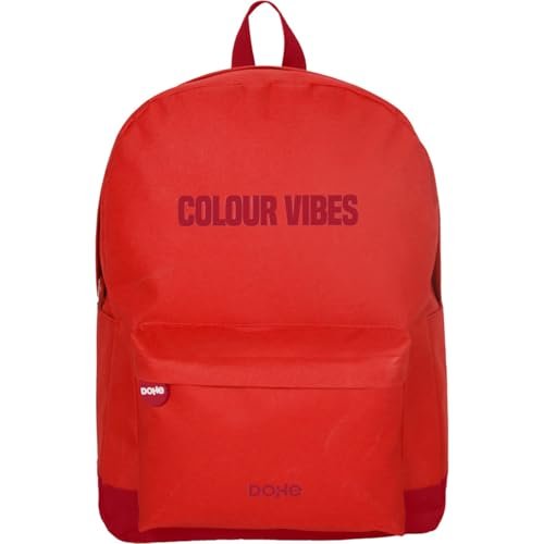 Dohe - Plecak szkolny ergonomiczny - Duża pojemność (18L), 5 kieszeni, komora na laptopa/tablet, wzmocniony tył i szelki - Colour Vives Czerwony