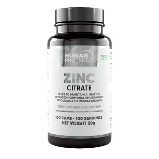 Human Protect Zinc Citrate 15mg 100vkaps. Cynk Cytrynian - Witaminy i minerały - miniaturka - grafika 1
