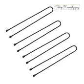 Pozostałe akcesoria fryzjerskie - Kokówki fryzjerskie do włosów E-63 150 szt. 4,9 cm czarne - miniaturka - grafika 1