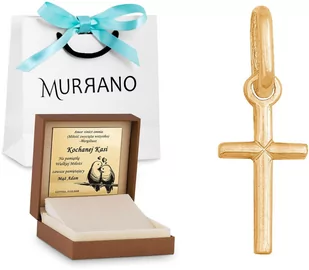 Rodium Złoty krzyżyk 585 prezent grawer pudełko RD-35720 - Biżuteria religijna - miniaturka - grafika 1