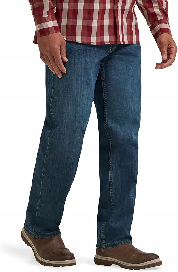 WRANGLER JEANSY MĘSKIE PROSTE NIEBIESKIE DŁUGIE 36/34 12GA