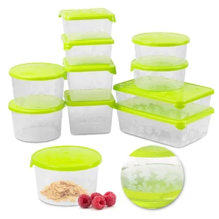 Zestaw Pojemników Plastikowych Do Żywności 10 Szt Pojemniki Zielone - Pojemniki kuchenne - miniaturka - grafika 1