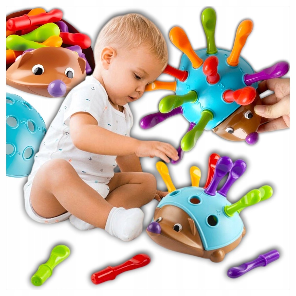 Jeżyk Sorter Układanka Edukacyjna Montessori Edukacja i sensoryka 18m+