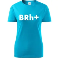 Koszulki i topy damskie - Damska Koszulka z Nadrukiem grupa krwi b rh+ Honorowy Dawca Krwi Prezent turkusowy XL - miniaturka - grafika 1