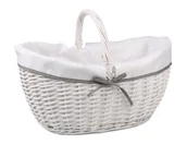 Kosze wiklinowe - BIAŁY KOSZ WIKLINOWY Z UCHWYTEM 44x34x20/24/36h cm - miniaturka - grafika 1