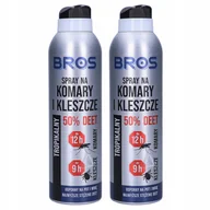 Problemy skórne - Bros, Spray Komary Kleszcze 50% Deet Mocny, 2x180ml - miniaturka - grafika 1