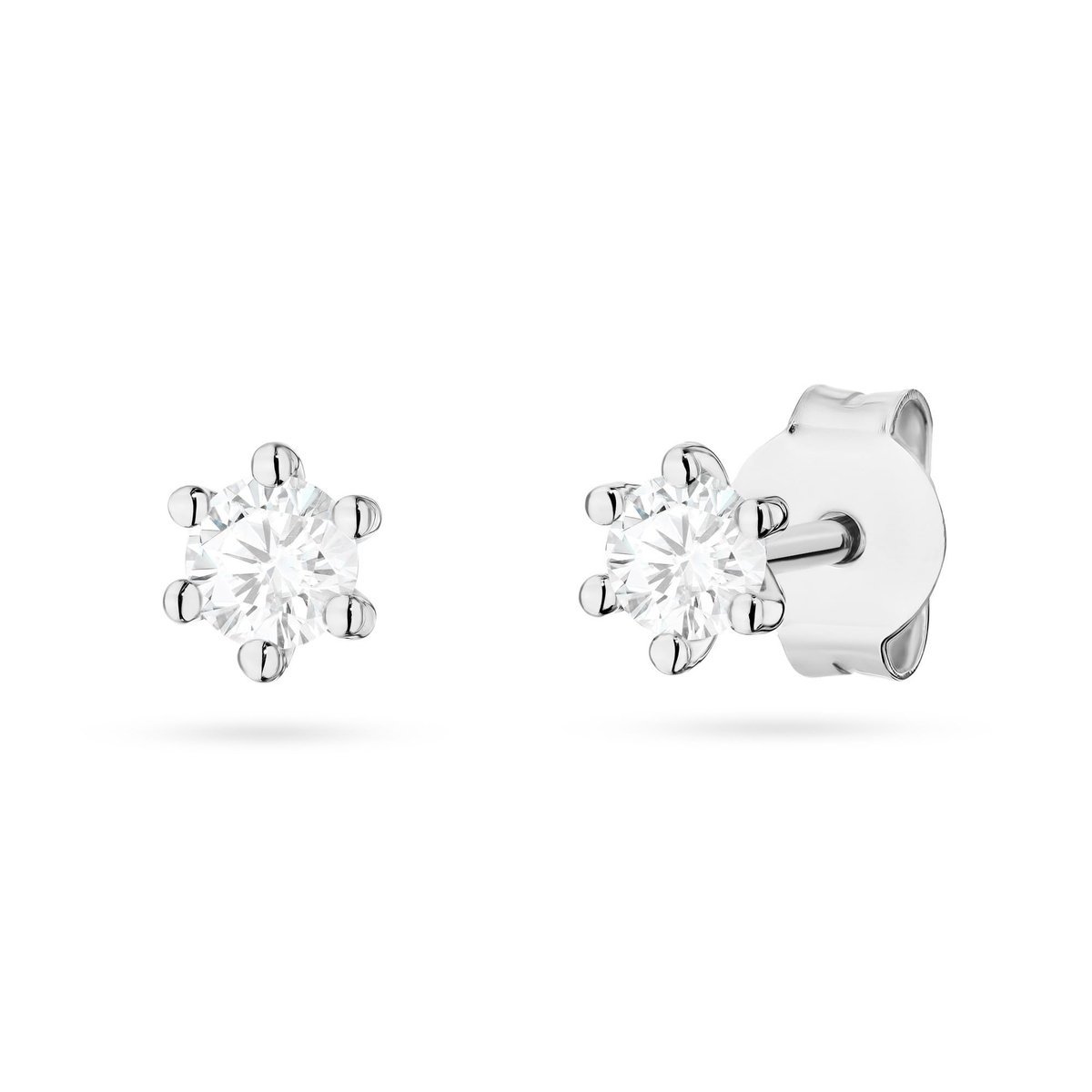 Złote kolczyki Diament Laboratoryjny 2 x 0,10ct białe złoto pr. 585