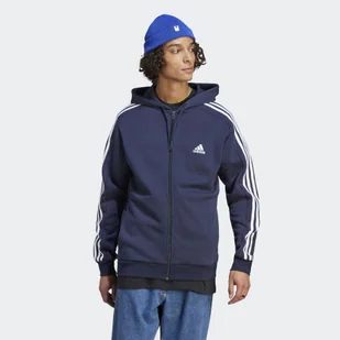 Bluza z kapturem Essentials Fleece 3-Stripes Full-Zip - Odzież trekkingowa damska - miniaturka - grafika 1
