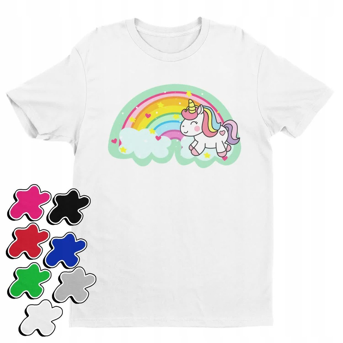 Koszulka Dziecięca Z Nadrukiem Konie Unicorn Dla Dziewczynki -L 146-152