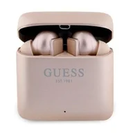 Słuchawki - Guess GUTWSSU20ALEGP TWS + stacja dokująca różowo złoty/rose gold Printed Logo - miniaturka - grafika 1