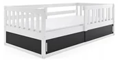 Łóżka dla dzieci i młodzieży - Białe drewniane łóżko dziecięce z barierkami - Apio - Elior - miniaturka - grafika 1